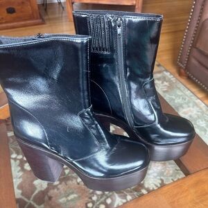 Jeffrey Campbell Womens MEXIQUE Leather Platform Block Heels